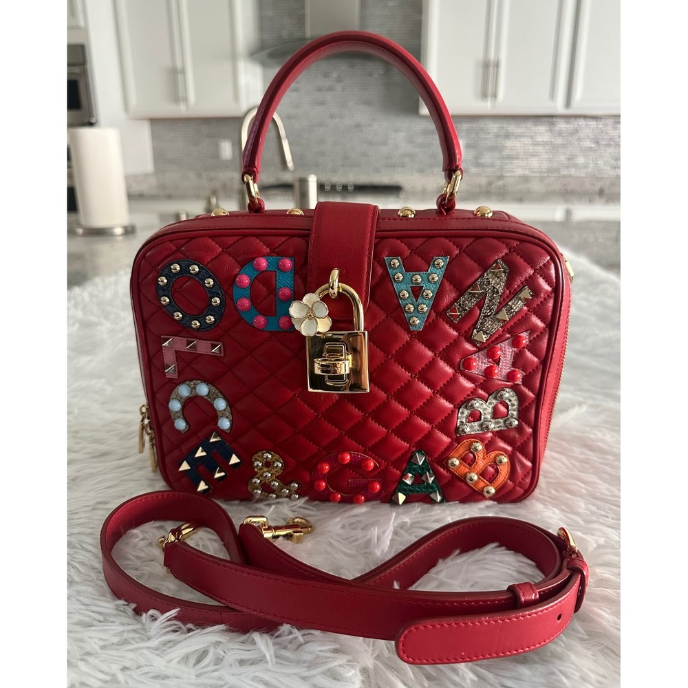 Dolce & Gabbana Treasure Box Red Leather Bag Handbag